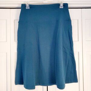 Woolx Marilyn Flowy Midi Skirt Merino Wool Blend Teal Small